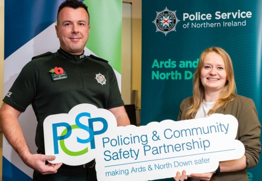 Supt Johnston McDowell with newly appointed PCSP Chair, Councillor Rachel Woods.
