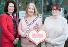 Janice Cooke (SERC), The Mayor of Ards and North Down, Councillor Karen Douglas, and Julie-Ann Skinner (YMCA) at Bangor YMCA