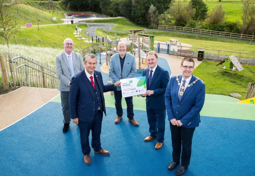 Killinchy Community Park (L-R): Bill Megraw (LAG Vice-Chair); DAERA Minister Edwin Poots MLA; Harry Harvey MLA; Councillor Joe Boyle (LAG Chair); Deputy Mayor of Ards and North Down, Councillor Robert Adair. Image: Graham Baalham-Curry. Killinchy Community Park (L-R): Bill Megraw (LAG Vice-Chair); DAERA Minister Edwin Poots MLA; Harry Harvey MLA; Councillor Joe Boyle (LAG Chair); Deputy Mayor of Ards and North Down, Councillor Robert Adair. Image: Graham Baalham-Curry.