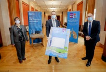 North Down MLA Stephen Dunne with Joseph Carter (Head of Devolved Nations AUK-BLF NI) and Joanne Sherwood (Director RSPBNI)